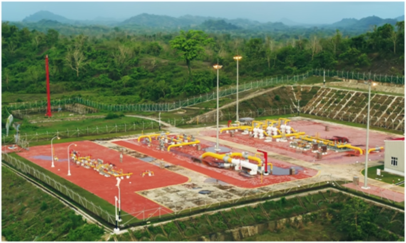 A view of a processing station of the Myanmar-China Gas Pipeline in Myanmar. Photo: Courtesy of CNPC 