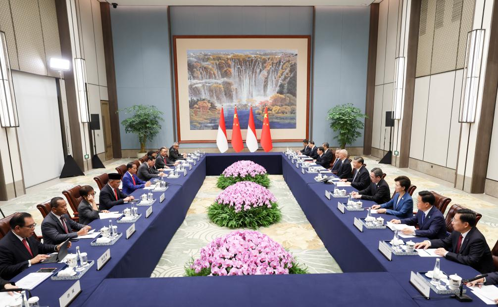 Chinese President Xi Jinping meets with Indonesian President Joko Widodo in Chengdu, capital city of southwest China's Sichuan Province, July 27, 2023. Widodo is in Chengdu to attend the opening ceremony of the 31st summer edition of the FISU World University Games and visit China. Photo: Xinhua