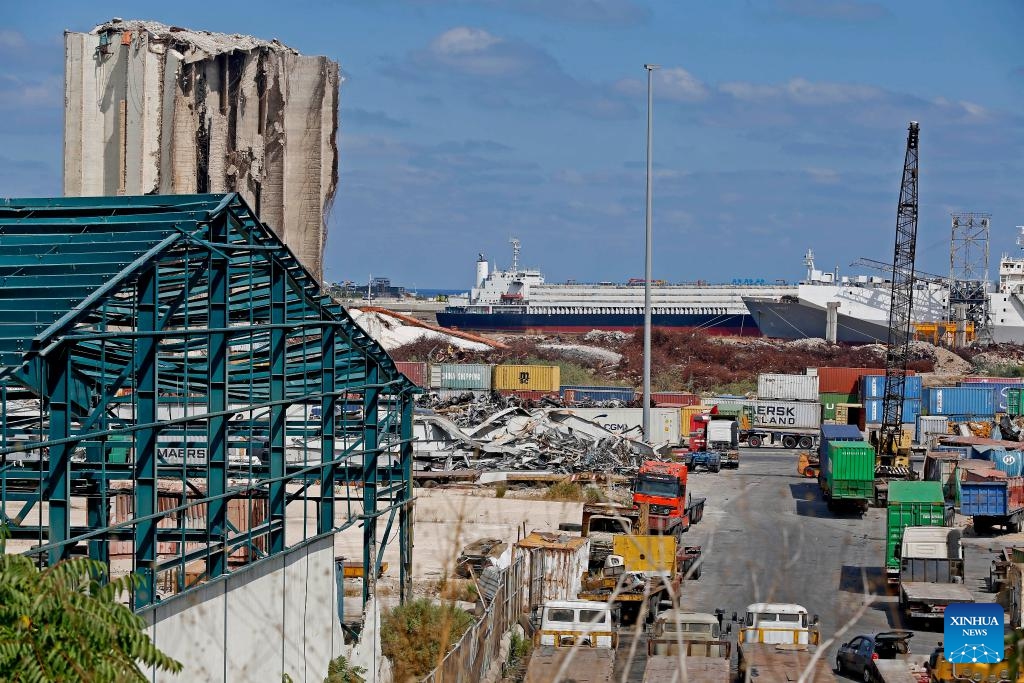 This photo taken on Aug. 3, 2023 shows the Beirut port in Beirut, Lebanon. The explosion that rocked the Beirut port on Aug. 4, 2020 killed more than 200 people and injured thousands of others. (Photo: Xinhua)