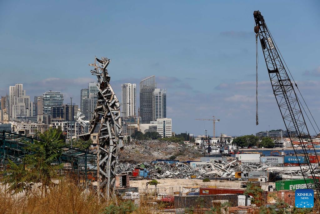 This photo taken on Aug. 3, 2023 shows the Beirut port in Beirut, Lebanon. The explosion that rocked the Beirut port on Aug. 4, 2020 killed more than 200 people and injured thousands of others. (Photo: Xinhua)