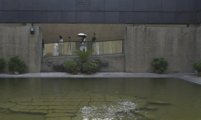 People visit the Yinxu Museum in Anyang, central China's Henan Province, Aug. 10, 2023. Museums in Henan Province have witnessed a large amount of visitors since the beginning of summer vacation this year. (Xinhua/Lu Peng)