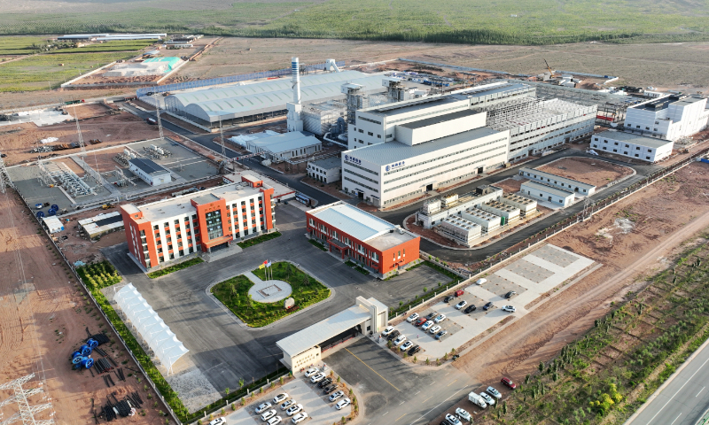 An aerial photo taken on August 15, 2023 shows the construction site of the second phase of a 200,000-ton comprehensive utilization project for silicon new materials in Zhangye, Northwest China's Gansu Province. It is expected that by the end of 2023, two ore furnaces will be put into operation. Photo: cnsphoto