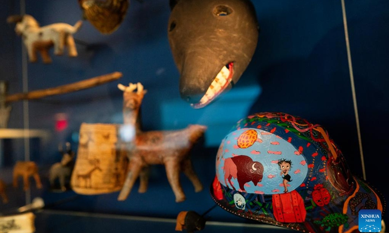 Photo taken on Aug. 9, 2023 shows exhibits at the National Museum of the American Indian in Washington, D.C., the United States. The National Museum of the American Indian in Washington, D.C. opened in 2004. (Photo: Xinhua)