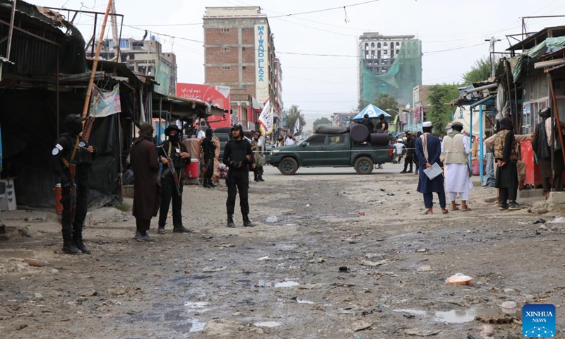 This photo taken on Aug. 14, 2023 shows the site of a blast in Khost, Afghanistan. At least three people were killed and seven others injured as a blast shocked Khost city of east Afghanistan's Khost Province on Monday, according to a statement of the provincial government.(Photo: Xinhua)