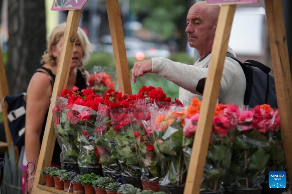 People visit the Summer Flower Festival in Mexico City, Mexico, Aug. 14, 2023. The festival, which opened here Monday, will conclude on Aug. 27.(Photo: Xinhua)