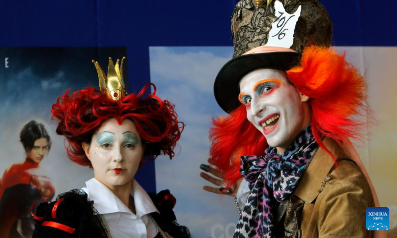 Costumed enthusiasts attend the East European Comic Con festival in Bucharest, Romania, Sept. 2, 2023. The three-day East European Comic Con festival celebrating pop culture brings together thousands of fans who love comic books, movies, TV series and gaming. (Photo by Cristian Cristel/Xinhua)