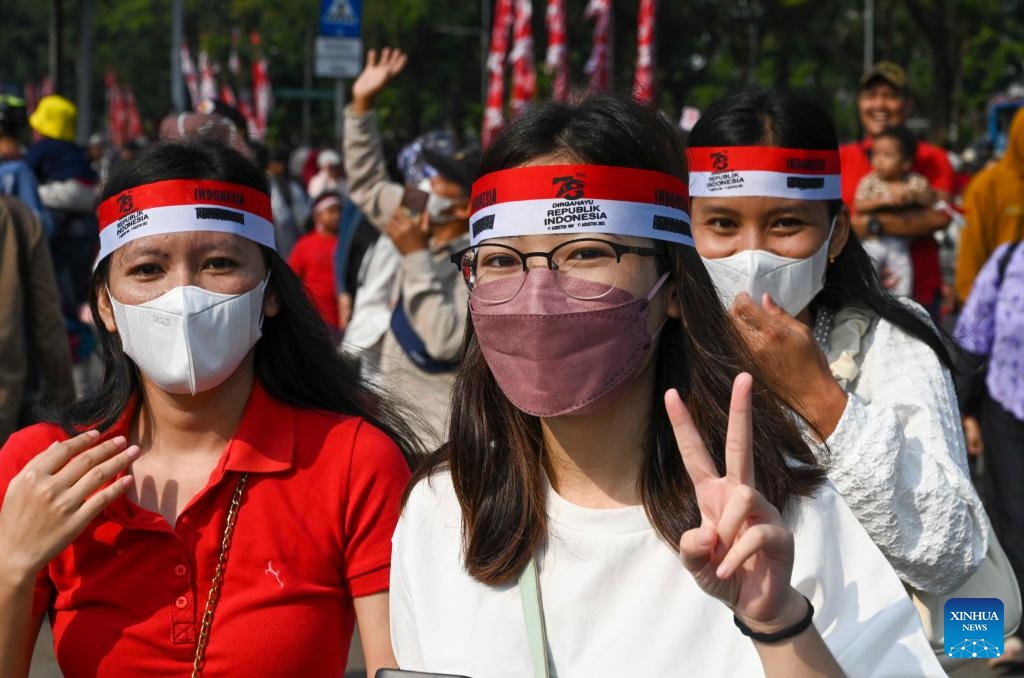 People attend the 78th Independence Day celebration in Jakarta, Indonesia, Aug. 17, 2023.(Photo: Xinhua)