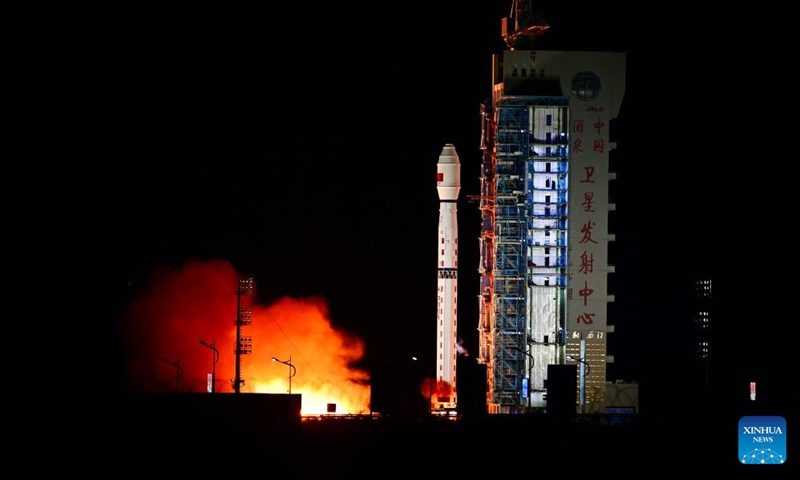 A Long March-4C carrier rocket carrying a new Earth observation satellite blasts off from the Jiuquan Satellite Launch Center in northwest China on Aug. 21, 2023. The satellite, Gaofen-12 04, was launched at 1:45 a.m. (Beijing Time) and has entered the planned orbit successfully. Photo: Xinhua