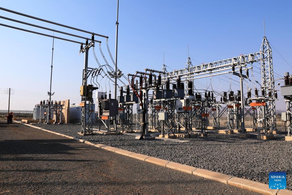 This photo taken on Aug. 10, 2023 shows a substation of (Longyuan SA) De Aar Wind Power Project in De Aar, South Africa.(Photo: Xinhua)