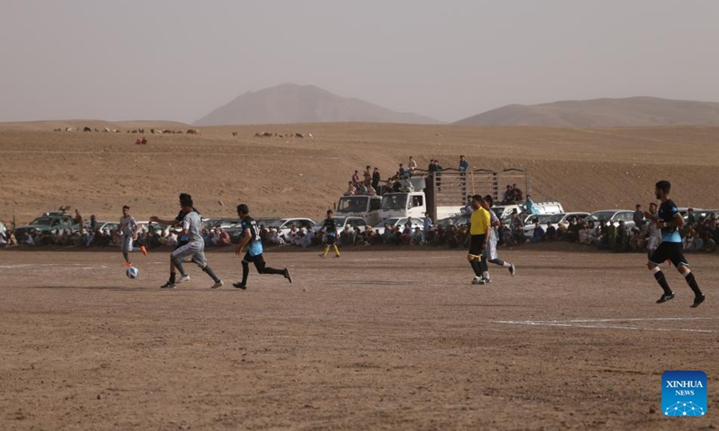 Young Afghans play football on a field in the Gulran district, Herat Province, Afghanistan, Aug. 25, 2023. Photo: by Xinhua