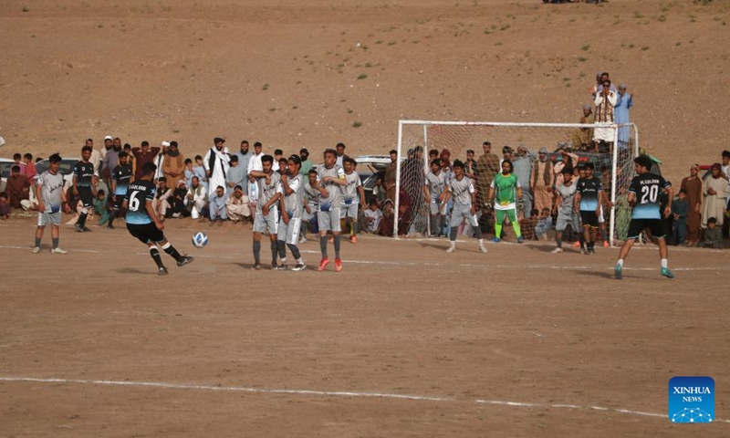 Young Afghans play football on a field in the Gulran district, Herat Province, Afghanistan, Aug. 25, 2023. Photo: by Xinhua