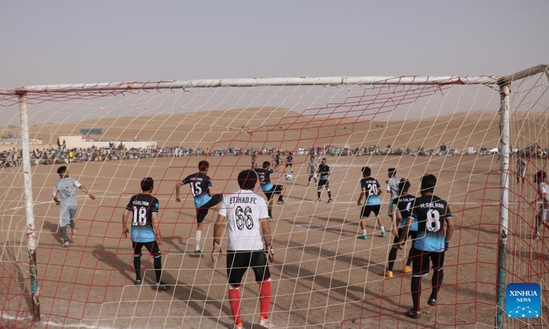 Young Afghans play football on a field in the Gulran district, Herat Province, Afghanistan, Aug. 25, 2023. Photo: by Xinhua