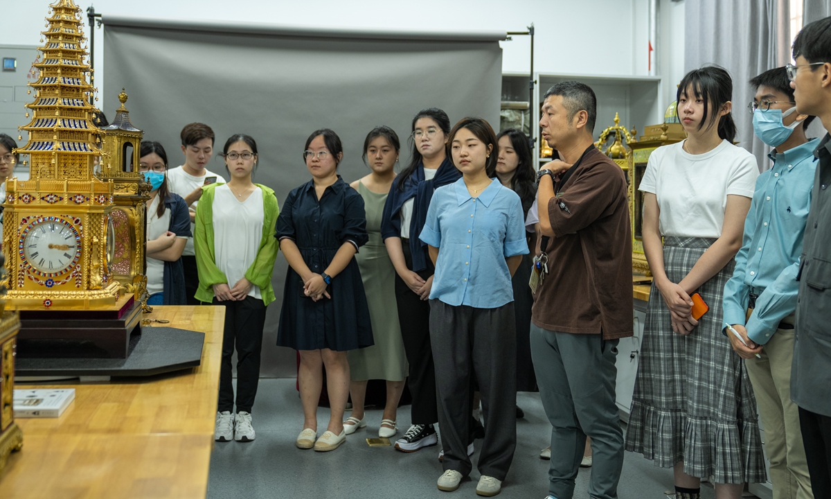 The 16 participating students from the Bi-city Youth Cultural Leadership Programme visit the Palace Museum in Beijing. Photo: Courtesy of Hong Kong Palace Museum