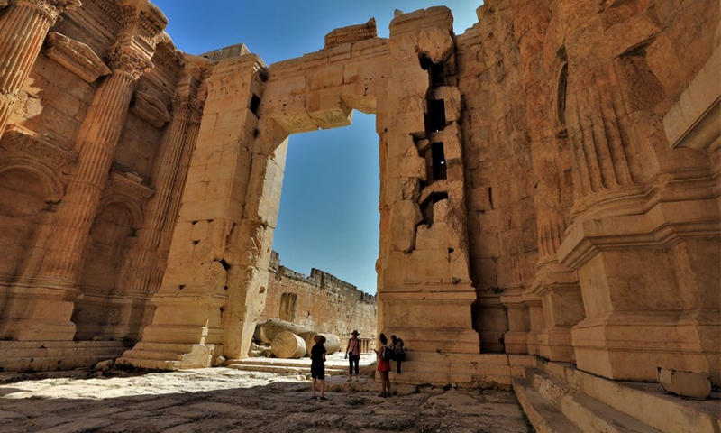 Tourists visit the Baalbek temple complex in Baalbek, Lebanon, July 26, 2023. Photo: Xinhua