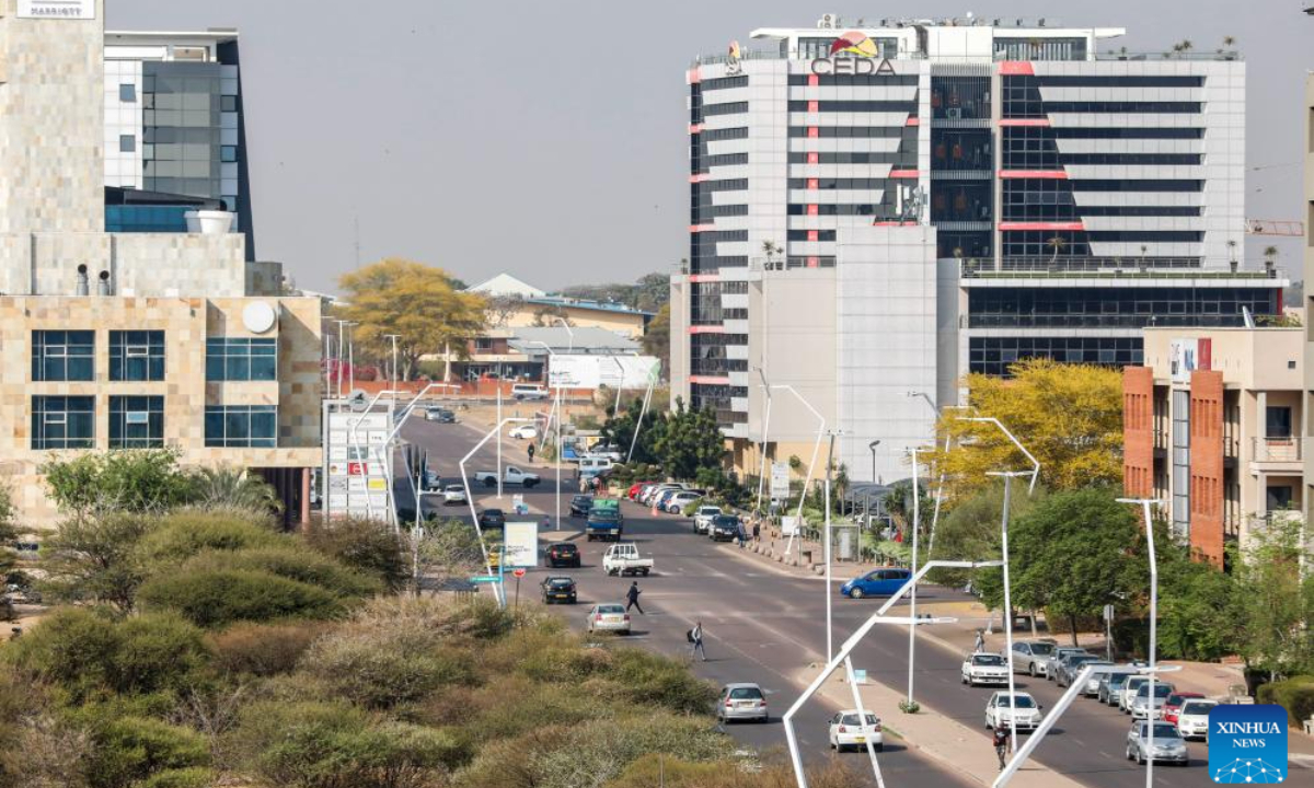 This photo taken on Sep 11, 2023 shows a view of the Central Business District in Gaborone, Botswana. As the capital of the Republic of Botswana, Gaborone is located on the southeastern border of the country, with a population of over 200,000. Photo:Xinhua