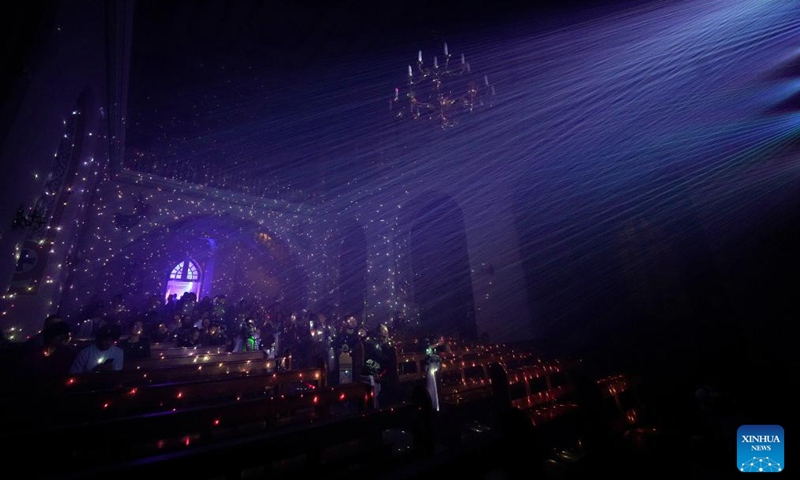 People attend the culture forum White Night 2023 in Riga, Latvia, Sept. 9, 2023. The culture forum offers a wide and varied cultural programmes. Photo: Xinhua