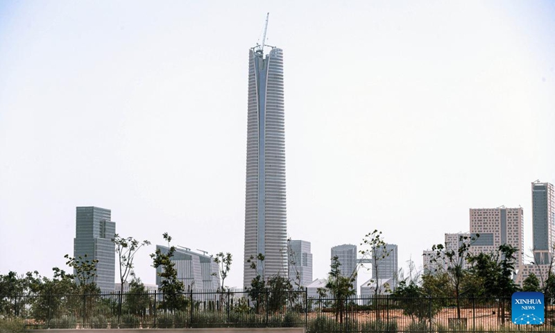 This photo taken on Sept. 11, 2023 shows the construction site of Central Business District (CBD) project in the new administrative capital, east of Cairo, Egypt. Located in a desert some 50 kilometers east of the Egyptian capital Cairo, the CBD constructed by China State Construction Engineering Corporation (CSCEC) covers an area of about 505,000 square meters and is home to dozens of commercial and residential buildings as well as supporting infrastructure(Photo: Xinhua)