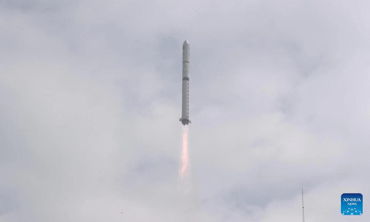 A Long March-2D carrier rocket carrying a remote sensing satellite blasts off from the Xichang Satellite Launch Center in southwest China's Sichuan Province, Sept. 17, 2023. The Yaogan-39 satellite has successfully entered the planned orbit. (Photo by Zhang Yingjian/Xinhua)