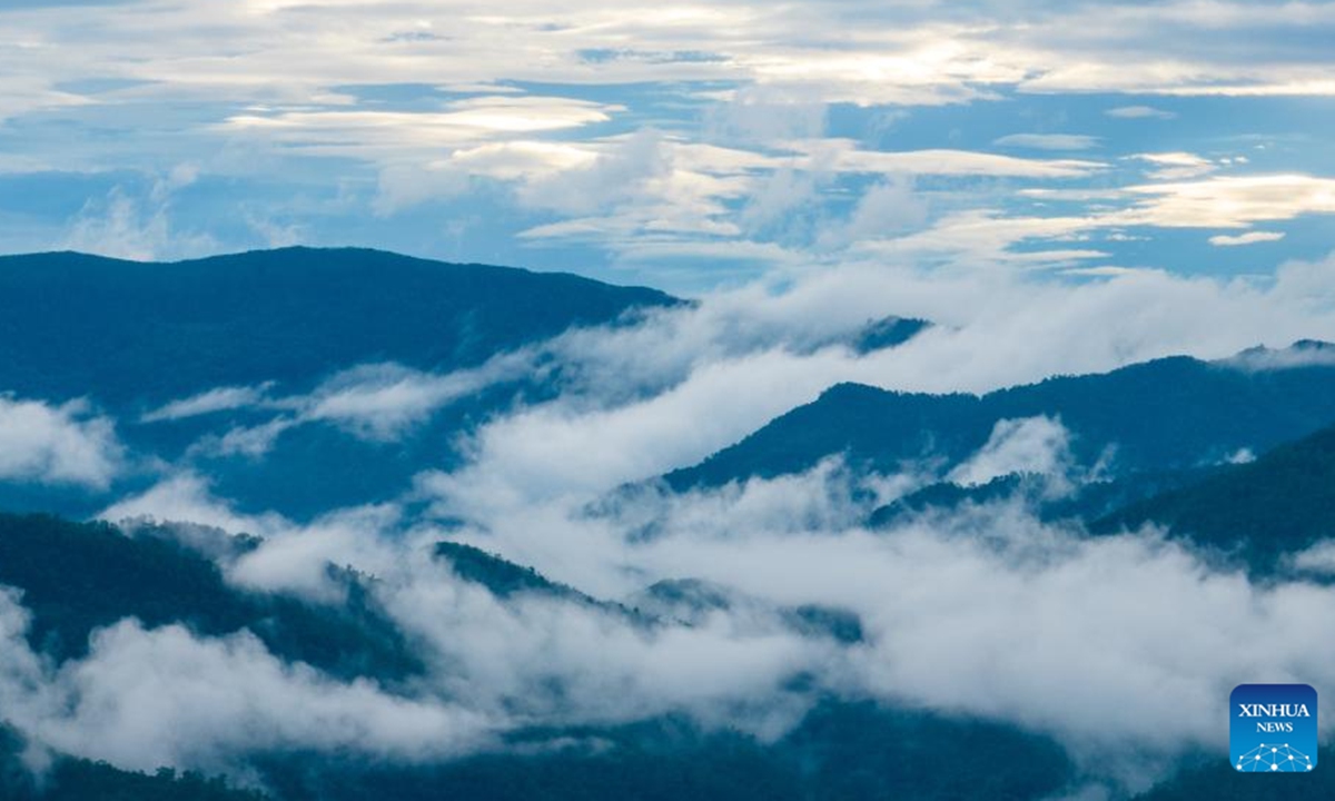 This aerial photo taken on Sept. 17, 2023 shows the Jingmai Mountain in Pu'er City, southwest China's Yunnan Province. The Cultural Landscape of Old Tea Forests of Jingmai Mountain in Pu'er was inscribed on the UNESCO World Heritage List on Sunday at the extended 45th session of the UNESCO World Heritage Committee in Riyadh, Saudi Arabia, making it China's 57th World Heritage Site. (Xinhua/Hu Chao)






