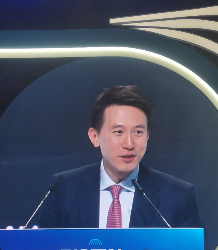 TikTok CEO Shou Zi Chew addresses at the Digital Bridge 2023 forum in Astana. Photo: Hu Yuwei/GT