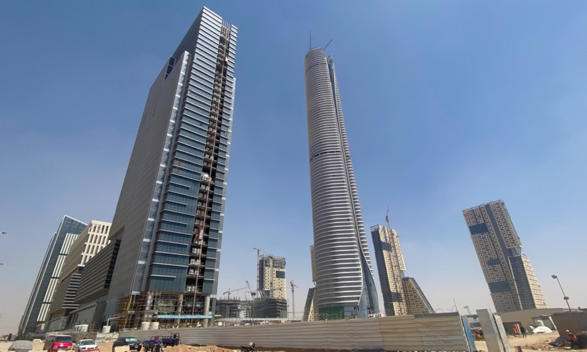 Photo taken on June 27, 2022 shows the construction site of the Central Business District of the New Administrative Capital, east of Cairo, Egypt. Photo:Xinhua