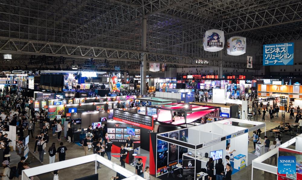 People visit Tokyo Game Show 2023 in Chiba Prefecture, Japan, Sept. 21, 2023. The four-day Tokyo Game Show 2023 opened at Makuhari Messe in Japan's Chiba Prefecture on Thursday, attracting 787 exhibitors from 44 countries and regions.(Photo: Xinhua)