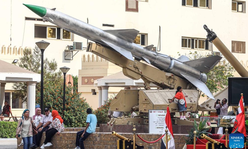 People visit the 6th of October War Panorama museum on the occasion of the 50th anniversary of the October War, also known as the 1973 Arab-Israeli War, in Cairo, Egypt, on Oct. 6, 2023. (Xinhua/Ahmed Gomaa)