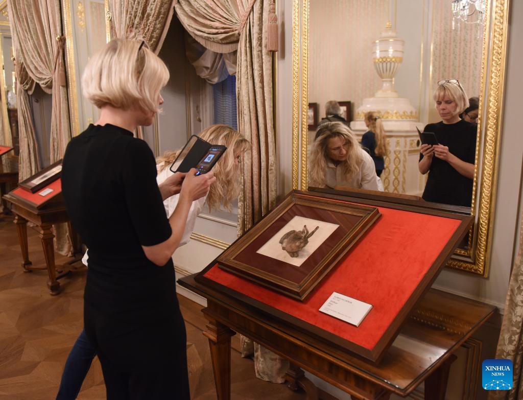 People view an exhibit during the Long Night of Museums event at Albertina museum in Vienna, Austria, Oct. 7, 2023. Austria on Saturday held the Long Night of Museums cultural event, during which museums and galleries nationwide remained open from 6 p.m. to 1 a.m. Sunday(Photo: Xinhua)