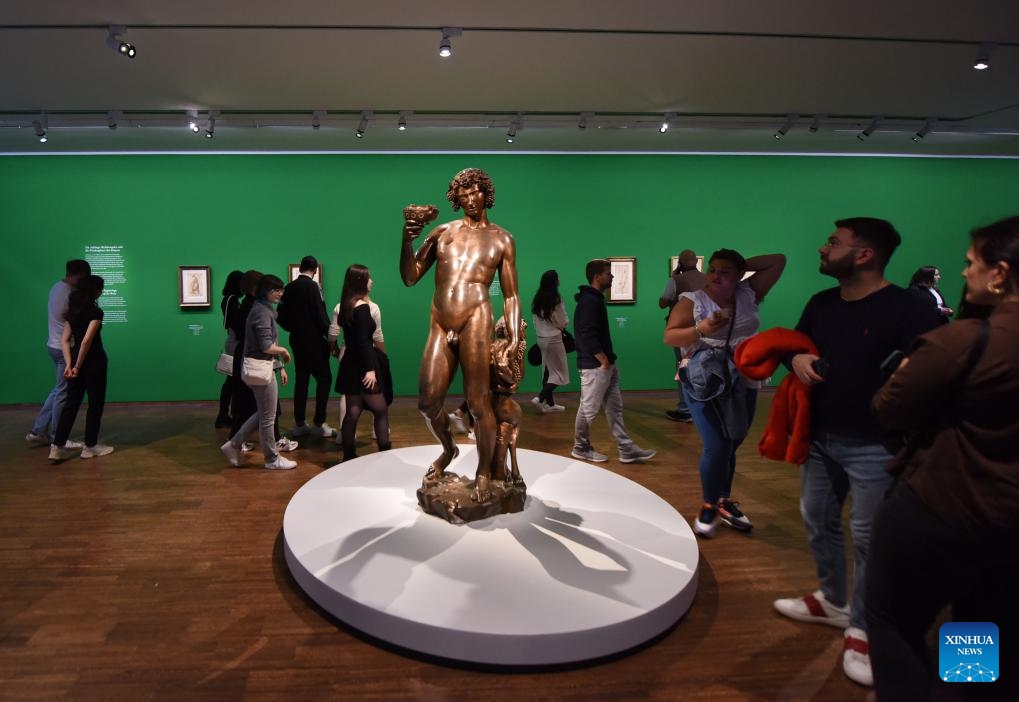 People view exhibits during the Long Night of Museums event at Albertina museum in Vienna, Austria, Oct. 7, 2023. Austria on Saturday held the Long Night of Museums cultural event, during which museums and galleries nationwide remained open from 6 p.m. to 1 a.m. Sunday.(Photo: Xinhua)