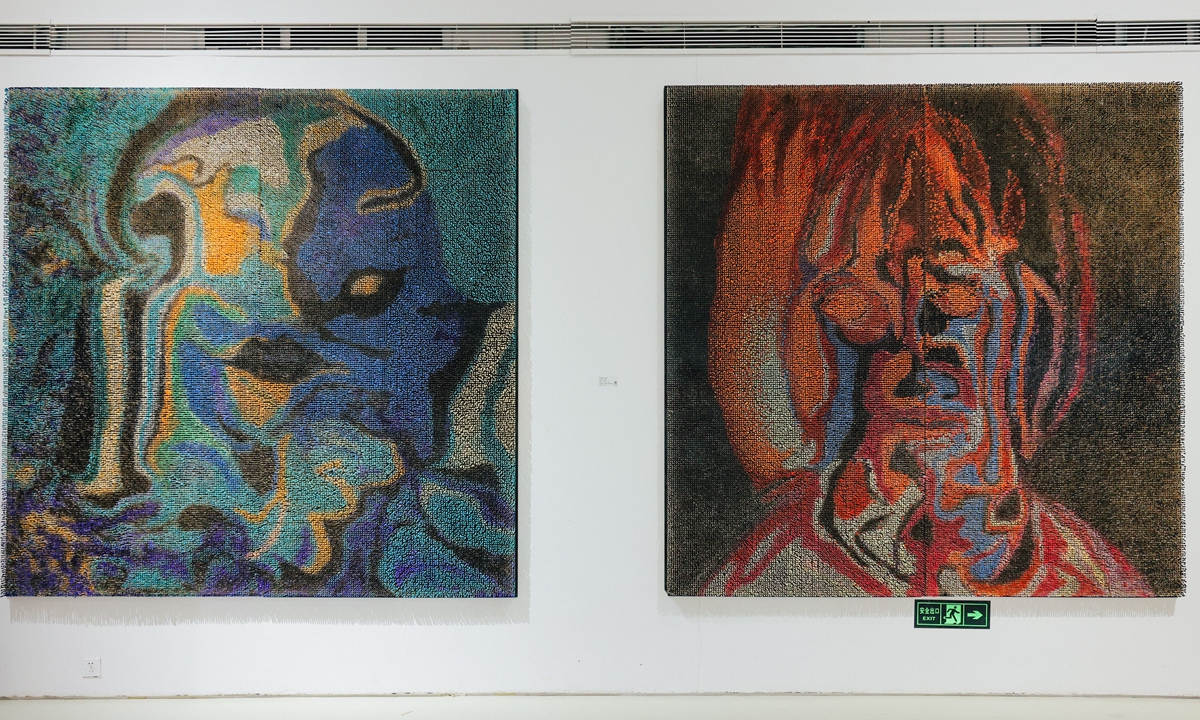 Paintings made from cotton pads Photo: Courtesy of Enjoy Art Museum 