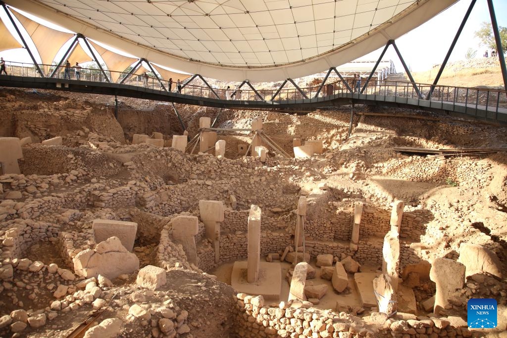 This photo taken on Oct. 9, 2023 shows a view of the Gobekli Tepe archeological site in Sanliurfa province, Türkiye. Gobekli Tepe in southeastern Türkiye, a UNESCO World Heritage Site, dates back to 12,000 years ago.(Photo: Xinhua)