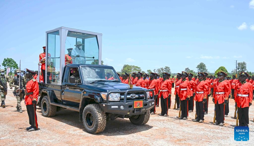 Ugandan President Yoweri Museveni attends the celebrations to mark Uganda's 61st Independence Day anniversary in the district of Kitgum, Northern Uganda, Oct. 9, 2023. Uganda on Monday held events to celebrate its 61st Independence Day anniversary.(Photo: Xinhua)