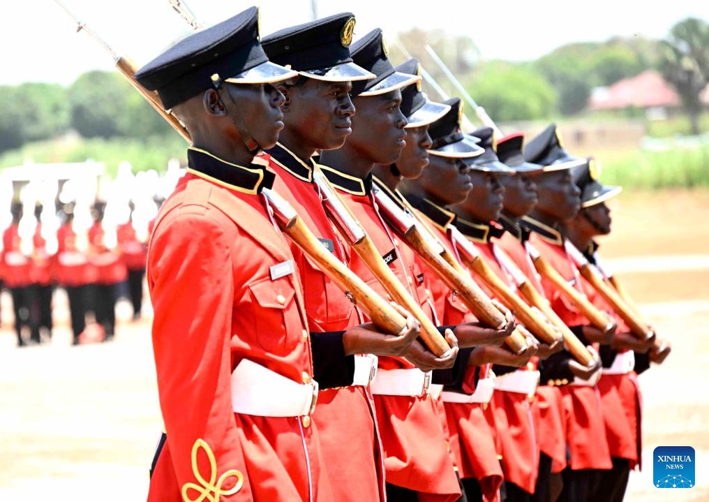 Members of Uganda People's Defence force attend the celebrations to mark Uganda's 61st Independence Day anniversary in the district of Kitgum, Northern Uganda, Oct. 9, 2023. Uganda on Monday held events to celebrate its 61st Independence Day anniversary.(Photo: Xinhua)