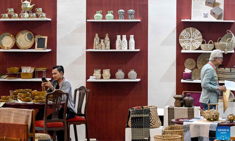 People visit Indonesia Trade Expo 2023 in Tangerang of Banten province, Indonesia, on Oct. 18, 2023. The five-day expo presents exhibits from various industrial sectors including mining, agriculture and crafts.(Photo: Xinhua)