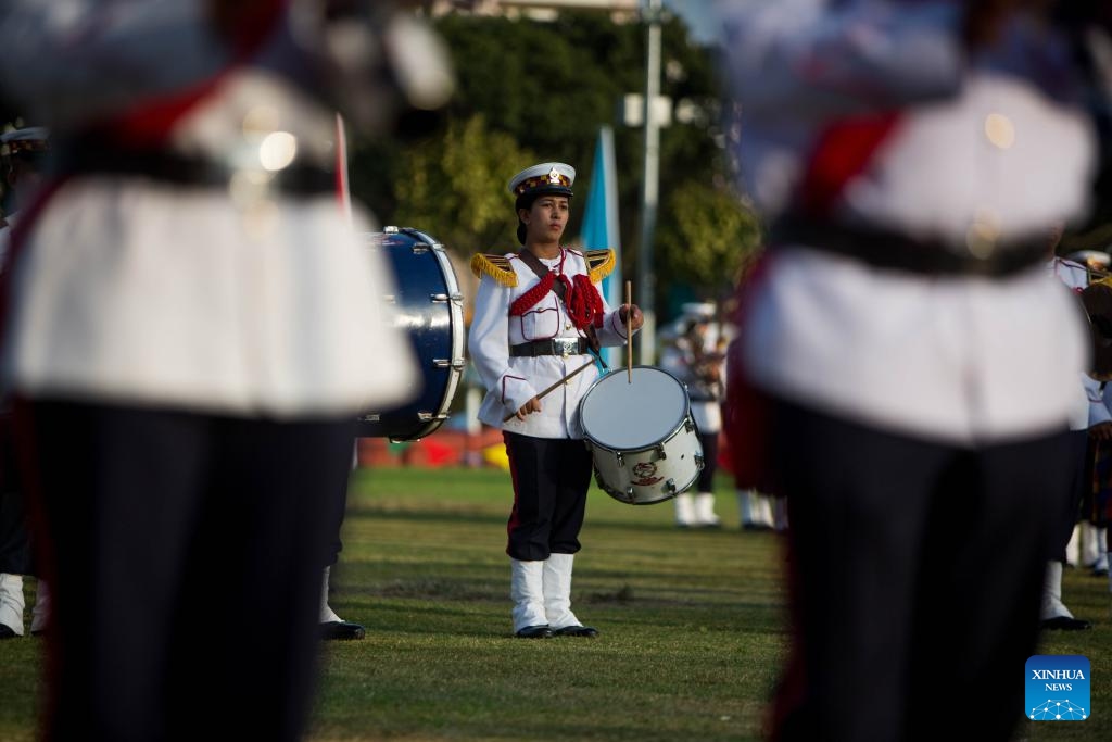 Police officers perform during the celebration of National Police Day at the Nepal Police headquarters in Kathmandu, Nepal, Oct. 17, 2023.(Photo: Xinhua)