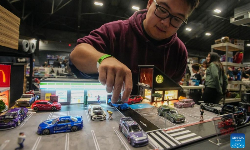 Miniature model kits are displayed at the Vancouver Comic and Toy Show in Vancouver, British Columbia, Canada, on Oct. 21, 2023. The Vancouver Comic and Toy Show, a two-day event over the weekend, features a vast array of collectible toys, superhero memorabilia, comic books, and pop culture items, drawing thousands of collectors and enthusiasts. (Photo: Xinhua)