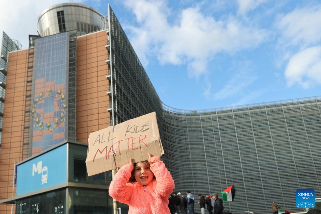 A Large Demonstration In Brussels Calls For Ceasefire In Gaza - Global ...