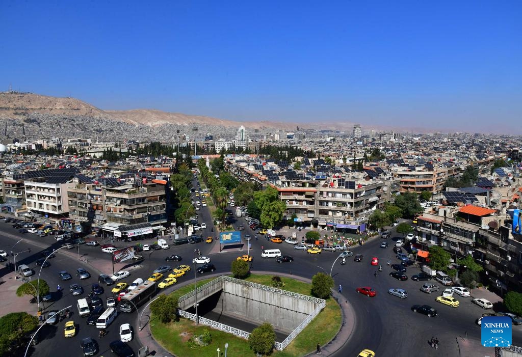 Solar panels are seen on rooftops in Damascus, Syria, Oct. 25, 2023.(Photo: Xinhua)