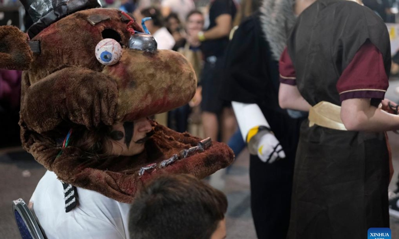 Cosplayers are seen during the Malta Comic Con at the Malta Fairs and Conventions Center in Ta'Qali, Malta, Oct. 28, 2023. The 13th edition of the Malta Comic Con kicked off here on Saturday and will run through Sunday. (Photo: Xinhua)