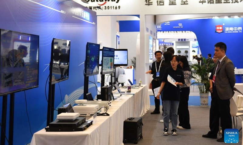 This photo taken on Oct. 29, 2023 shows an exhibition booth at the Changsha International Conference Center during the second conference of the Global Economic Development and Security Forum of the Boao Forum for Asia (BFA) in Changsha, central China's Hunan Province. The conference opened in Changsha, capital city of central China's Hunan Province, on Sunday. With the theme of Global Development, Shared Security, the event will last three days. (Photo: Xinhua)