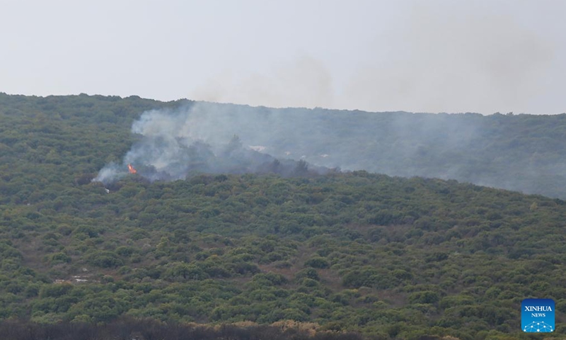 Smoke rises following an Israeli bombing in Kafr Kila, southern Lebanon, on Oct. 30, 2023. Clashes between Lebanon's Shiite military group Hezbollah and the Israeli army continued on Monday, killing a Hezbollah fighter and two members of the Palestinian Islamic Jihad (PIJ) group, according to statements from both groups.(Photo: Xinhua)