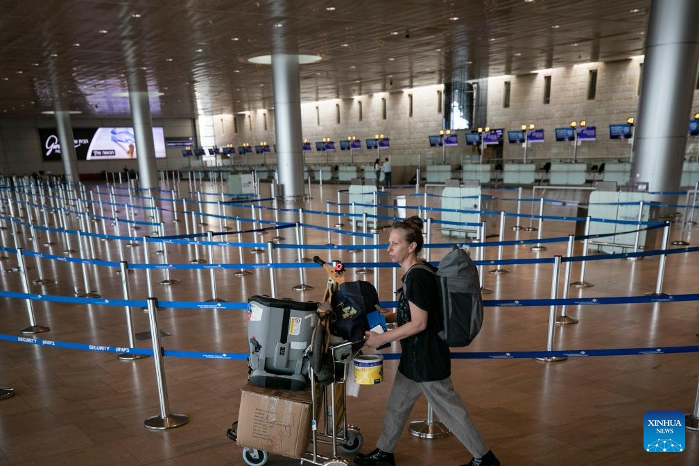 A passenger walks at Ben Gurion International Airport near Tel Aviv, Israel, Oct. 31, 2023. The Ben Gurion International Airport has seen continuous decline in passenger traffic due to the ongoing Israeli-Palestinian conflict.(Photo: Xinhua)