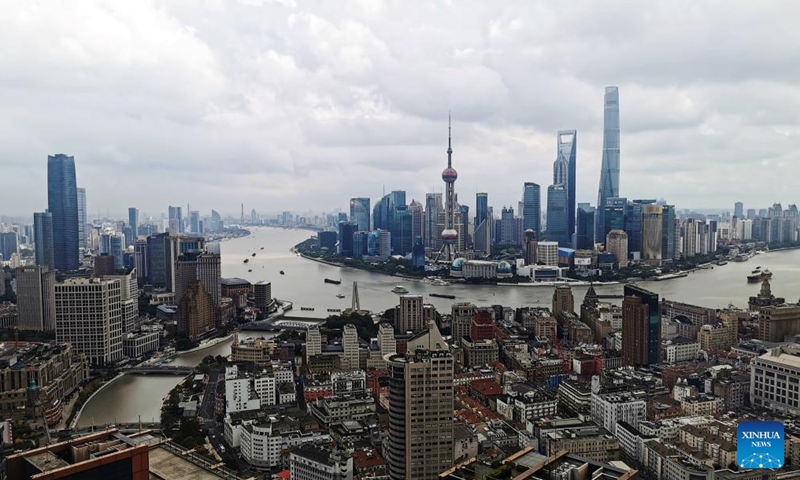 This photo taken on Nov. 4, 2023 shows a city view of Shanghai, east China. The 6th China International Import Expo (CIIE) is scheduled to be held in Shanghai from Nov. 5 to 10. The expo showcases China's new development paradigm, a platform for high-standard opening up, and a public good for the whole world. (Photo: Xinhua)