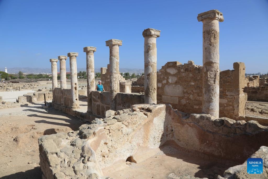 This photo taken on Nov. 8, 2023 shows ruins at Paphos Archaeological Park in Paphos, Cyprus. Paphos Archaeological Park is a famous archaeological site in Cyprus and has been included in the UNESCO World Heritage Sites list since 1980.(Photo: Xinhua)