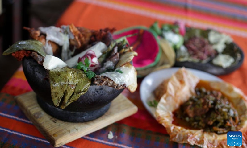 This photo taken on Aug. 3, 2023 shows local cuisine made of prickly pears in Teotihuacan, Mexico. (Photo: Xinhua)