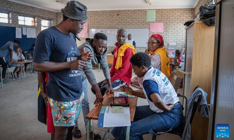 People register to vote at a voting station in Soweto, Johannesburg, South Africa, Nov. 18, 2023. The South African government on Friday called on the citizens to register to vote during the registration weekend so that they will be able to vote in the 2024 elections. (Photo: Xinhua)