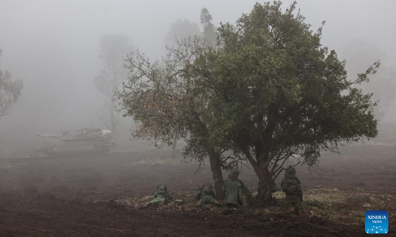 Israeli soldiers take part in a military drill in the Golan Heights, Dec. 6, 2023.(Photo: Xinhua)