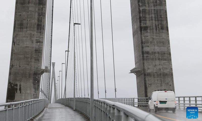 This photo taken on Sept. 4, 2023 shows the Halogaland Bridge near Norway's northern port city of Narvik. (Photo: Xinhua)