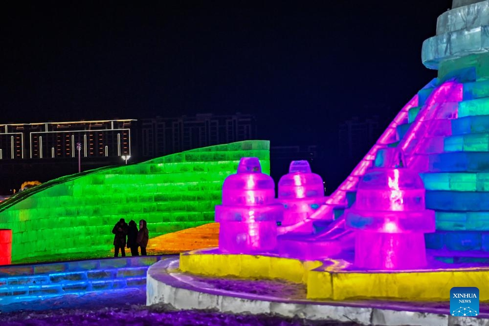 Tourists visit Changchun Ice and Snow New World in Changchun, northeast China's Jilin Province, Dec. 12, 2023. The 27th Changchun Ice and Snow Festival kicked off here on Tuesday.(Photo: Xinhua)