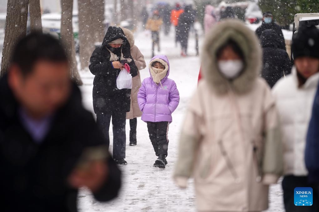 Pedestrians are pictured on Yangfangdian Road in Beijing, capital of China, Dec. 13, 2023.(Photo: Xinhua)